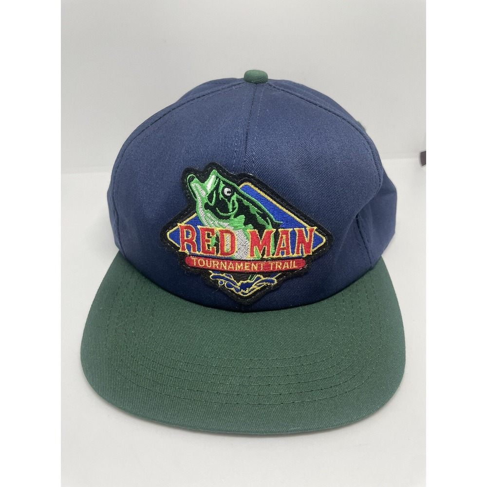 Vintage K-Products Men's Blue Red Man Tournament Trail Snap Back Hat One Size